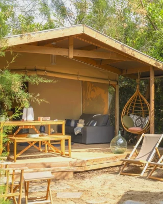 🌞 Lodge Bohème : ton refuge chic en pleine nature 🌞
Besoin de déconnexion, de calme et d’un hébergement qui a du style ?
Voici notre lodge Bohème, pour vivre le camping autrement : entre cabane boisée et suite en plein air.

Canapé, salle à manger, fauteuil suspendu… tout y est
Terrasse ombragée et végétation naturelle
Ambiance douce, cocooning et intimiste
Parfait pour les familles ou les couples qui aiment le confort
Deuxième terrasse sur la Dune avec vue Mer

📍 Le luxe simple des vacances les pieds dans le sable, au Camping Beauregard Plage.
➡️ Et si c’était toi, là, dans le fauteui#slowtourisme 

🌞 Lodge Bohème: your chic retreat in the heart of nature 🌞
Need to get away from it all, enjoy some peace and quiet and find stylish accommodation?
Here's our Bohemian lodge, for a different kind of camping experience: somewhere between a woodland cabin and an open-air suite.

Sofa, dining room, hanging armchair... it's all here.
Shaded terrace and natural vegetation
A soft, cocooning and intimate atmosphere
Perfect for families or couples who like comfort
Second terrace on the Dune with sea view

📍 The simple luxury of holidays with your feet in the sand, at Camping Beauregard Plage.
➡️ What if that was you, there in the hanging chair?

#CampingBeauregard #LodgeNature #GlampingDeCharme #CampingConfort #frankreich #glampinglife  #Hérault #VacancesNature #BeauregardPlage #SlowTourisme